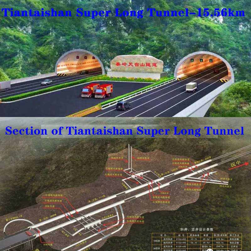 15.56キロメートルのTiantaishanトンネル世界トップ1の規模と建設の難しさランク